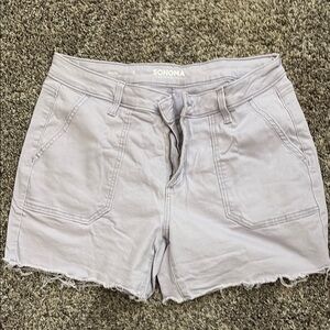 Sonoma Lavender Jean Shorts with Distressed Hem. Size 12. 4” inseam.